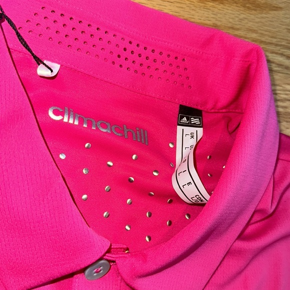 NWT Adidas Pink Climachill Club Polo Size L - Picture 6 of 9